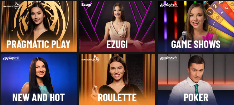 W Casino live categories